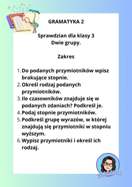 Sprawdzian- gramatyka nr 2