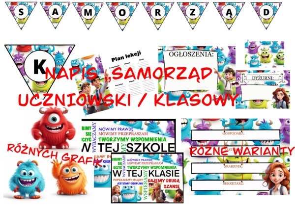 SAMORZĄD KLASOWY/UCZNIOWSKI gazetka potworki