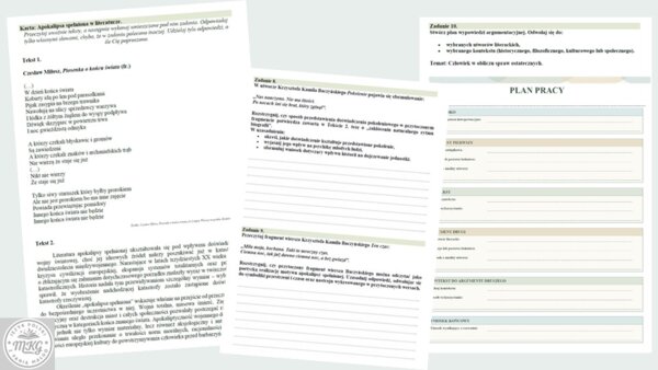 Karta pracy "Apokalipsa spełniona w literaturze"