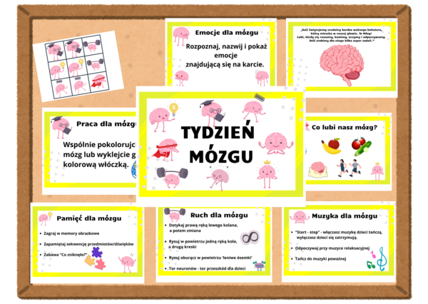 Tydzień Mózgu - materiały dla przedszkolaków, klas 1-3, materiały na gazetkę, na zajęcia