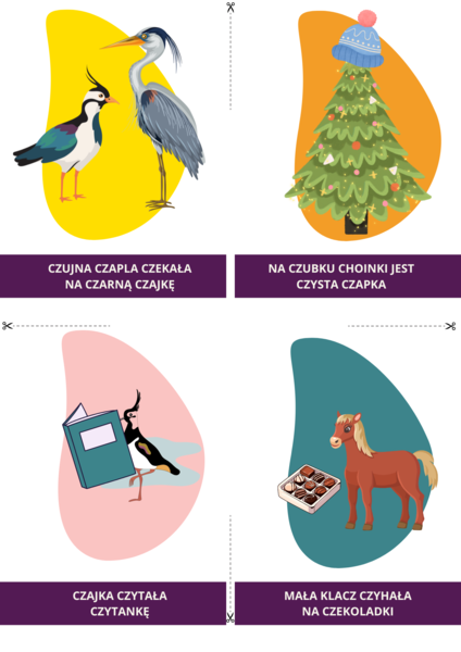 logopedyczne karty ze zdaniami_ głoska CZ