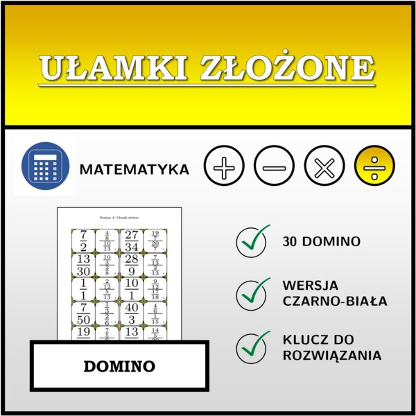 Domino - Ułamki złożone | matematyka