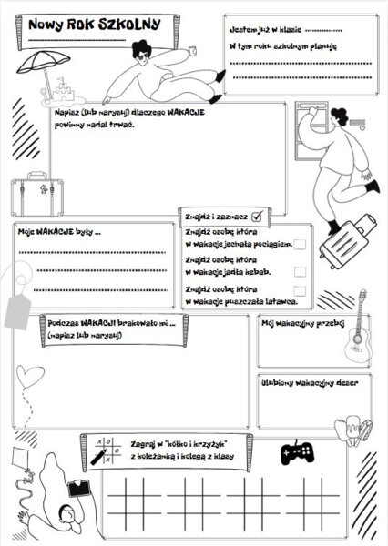 Karta pracy na pierwsze spotkanie po wakacjach