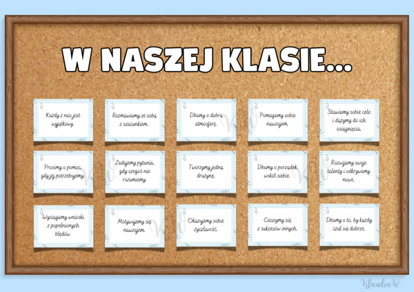 Zasady klasowe „W NASZEJ KLASIE…” - wersja 2