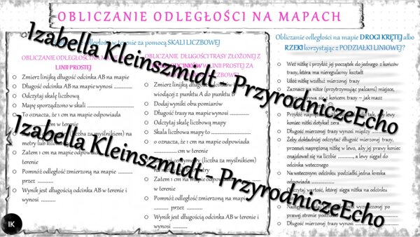 Sketchnotka - notatka „Odległości na mapie i w terenie” wykonana w power point do edycji. Geografia 5; „Mapa Polski”