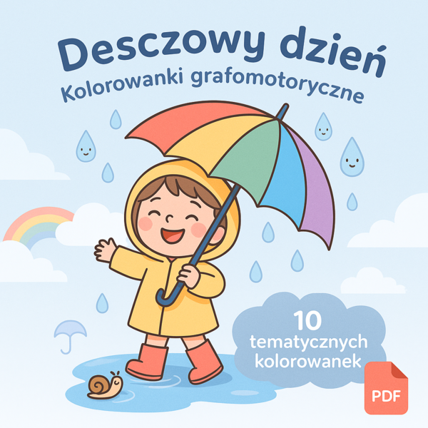 Kolorowanki tematyczne: „Deszczowy dzień”