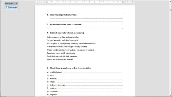 Czasownik - karta pracy.