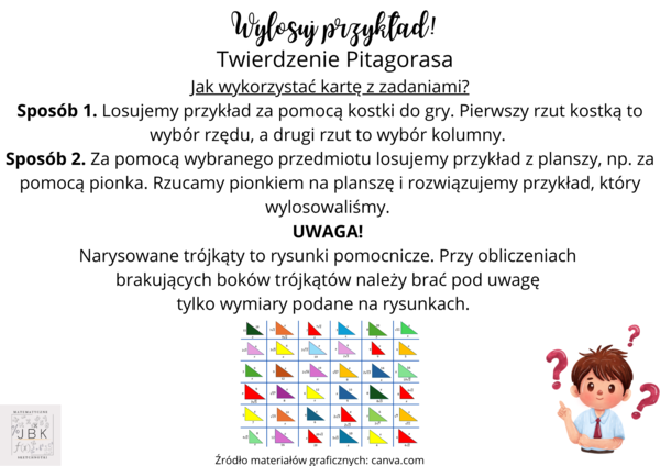 Wylosuj przykład! - Twierdzenie Pitagorasa