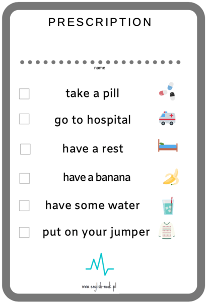 Angielski. Recepta - formularz