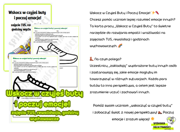 Wskocz w czyjeś buty i poczuj emocje! zajęcia TUS, rewalidacja, godziny wychowawcze