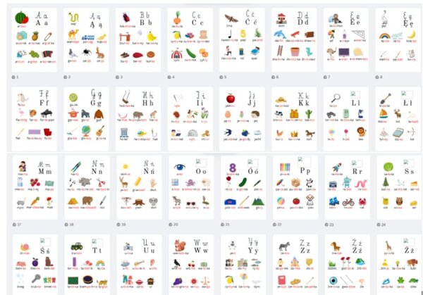 Czytanki sylabowe - obrazki, podział na sylaby