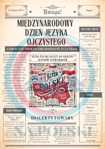 Dzień Języka Ojczystego - plakat A3