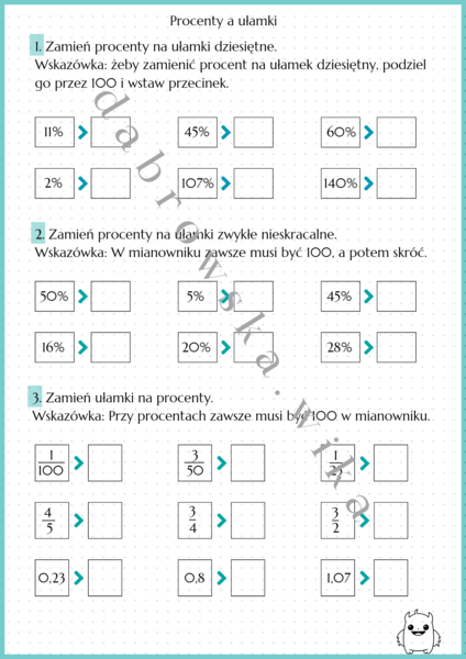 Procenty a ułamki