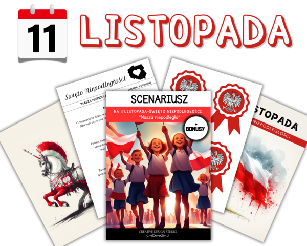 🇵🇱SCENARIUSZ + DODATKI na 11 Listopada dla klas 1-3 (obsada 8 uczniów)🇵🇱🧑‍🏫
