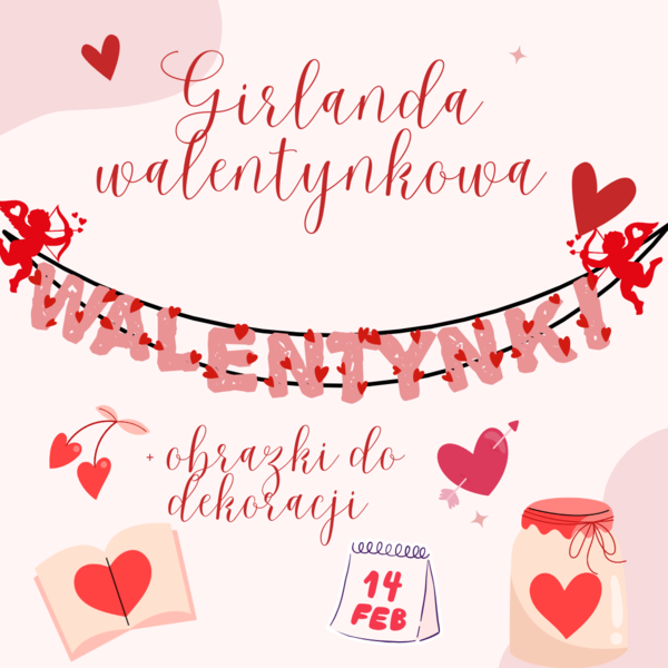 Girlanda Walentynki, dekoracja