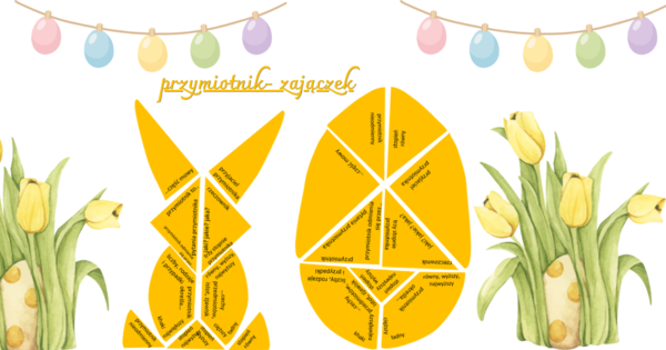 Zajączek przymiotnik  układanka tangram