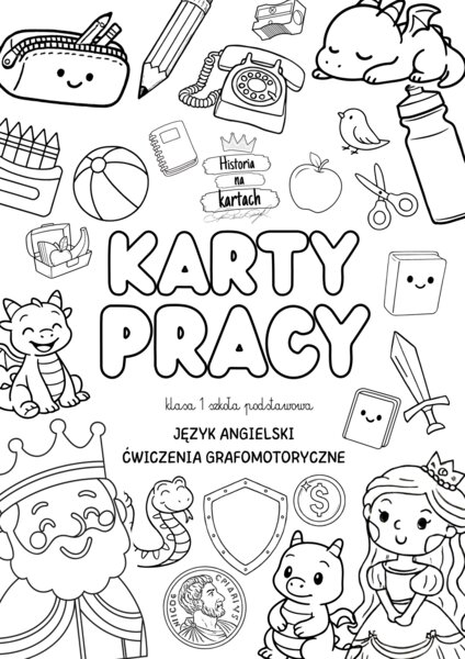 Karty pracy - klasa 1 - język angielski, ćwiczenia grafomotoryczne