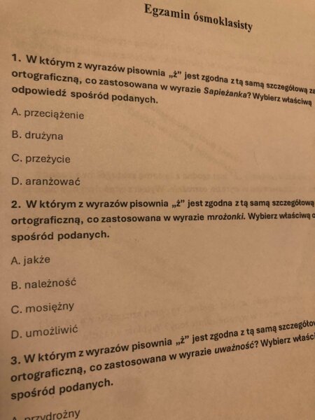 Egzamin ósmoklasisty - ortografia