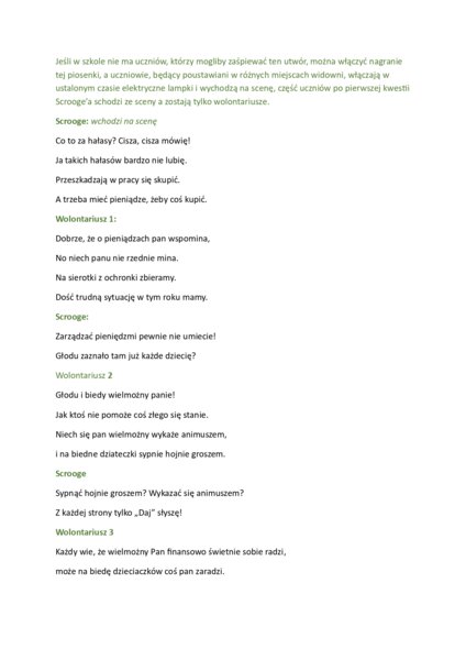 Opowieść wigilijna - scenariusz przedstawienia klasy 4-8 i starsze