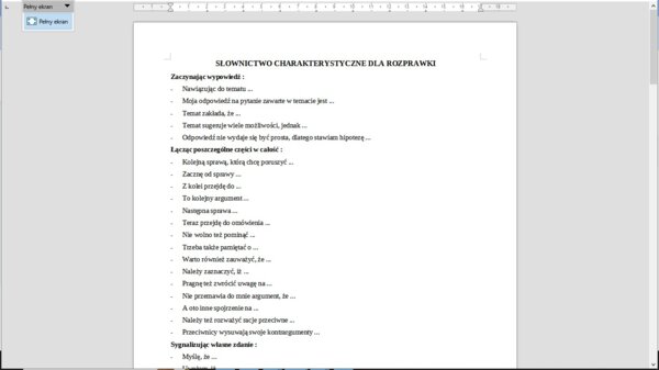 Słownictwo do rozprawki z wklejką do zeszytu