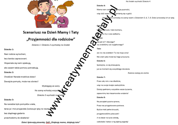 Scenariusz na Dzień Mamy i Taty "Przyjemności dla rodziców"