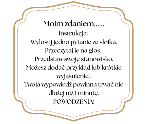Innowacja pedagogiczna "Moim zdaniem...- sztuka argumentowania".