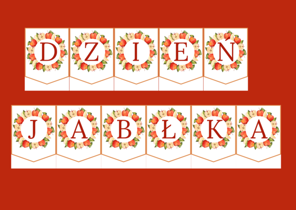 DZIEŃ JABŁKA – girlanda – napis – gazetka – szkoła – wersja 3