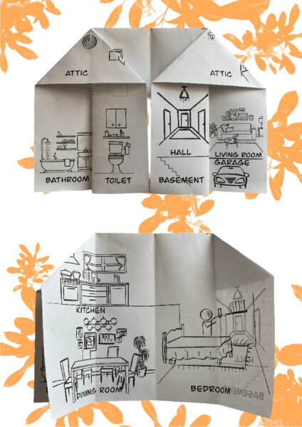 WKLEJKA Dom domek rozkładany ROOMS IN A HOUSE Miejsce zamieszkania