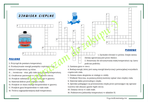 Krzyżówka - zjawiska cieplne.