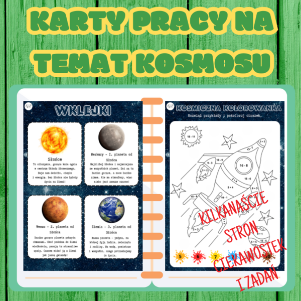 Karty pracy na temat kosmosu