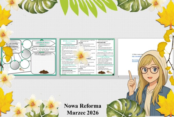 Mały zestaw na jedną lekcję: sketchnotka/notatka/przypomnienie dla nauczyciela, karta pracy plus gratisowa prezentacja multimedialna „Gleba w mojej okolicy” w pdf. Przyroda "Odkrywam przyrodę". Klasa 4. Dział „Moja okolica".