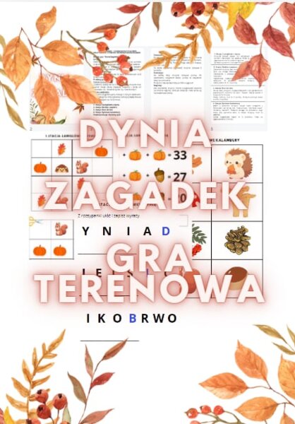 Gra terenowa dla klas 1-3 ZWIĄZANE Z DNIEM DYNI I JESIENIĄ + girlanda