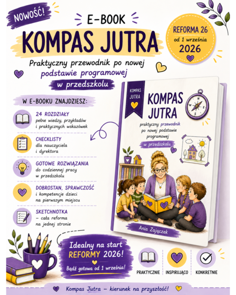 Kompas Jutra Reforma26 Przedszkole | E-book + 10 scenariuszy zajęć zgodnych z nową podstawą programową