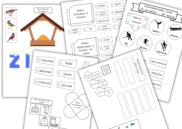 Zima - lapbook / wklejki