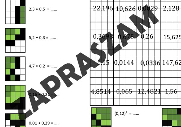 Mnożenie ułamków dziesiętnych - kodowanie