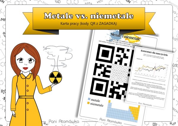 Klasa 7. Chemia - Metale vs. niemetale. Kody QR z ZAGADKĄ.