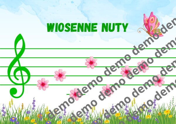 Muzyka. Wiosenne nuty w kluczu wiolinowym.