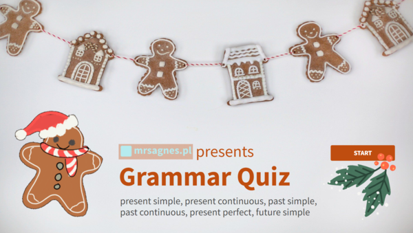 ? free Xmas grammar quiz - 6 tenses