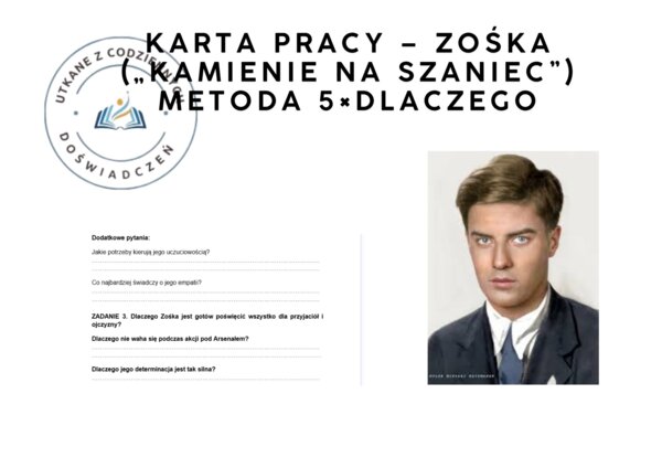 KARTA PRACY – ZOŚKA („KAMIENIE NA SZANIEC”). Metoda 5×DLACZEGO