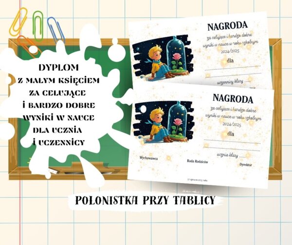 Dyplomy za celujące i bardzo dobre wyniki w nauce oraz wzorowe lub bardzo dobre zachowanie