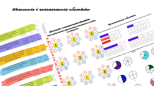📚 Skracanie i rozszerzanie ułamków – angażujące karty pracy! 🎉