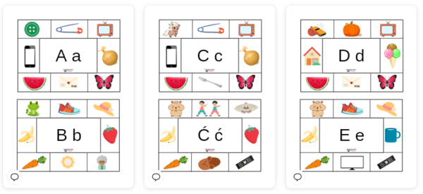 Klamerkowe litery - cały alfabet i dwuznaki