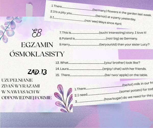 E8 egzamin ósmoklasisty ZADANIE 13 UZUPEŁNIANIE LUK