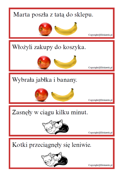 Zaplątane zdania - czytanie ze zrozumieniem-poziom podstawowy