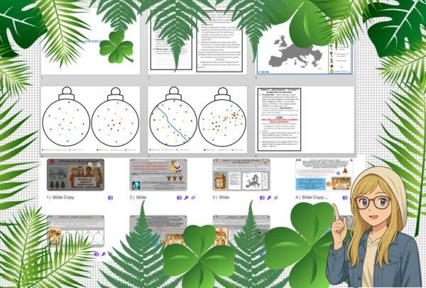 Prezentacja multimedialna, scenariusz lekcji krok po kroku plus zadania do stacji zadaniowych lub pracy w grupach o tematyce Świąt Bożego Narodzenia w genial.ly do edycji. Geografia 5.