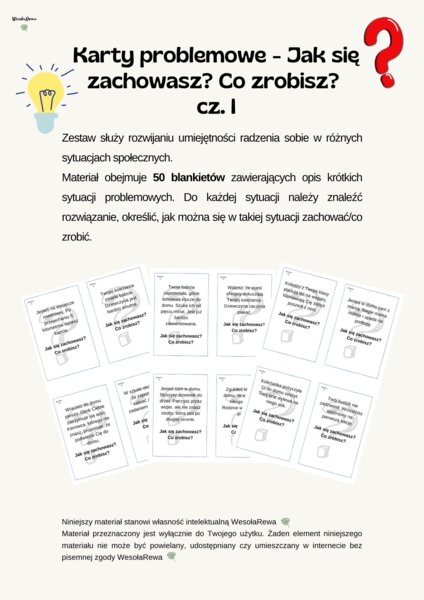 Karty problemowe - Jak się zachowasz? Co zrobisz? cz. I