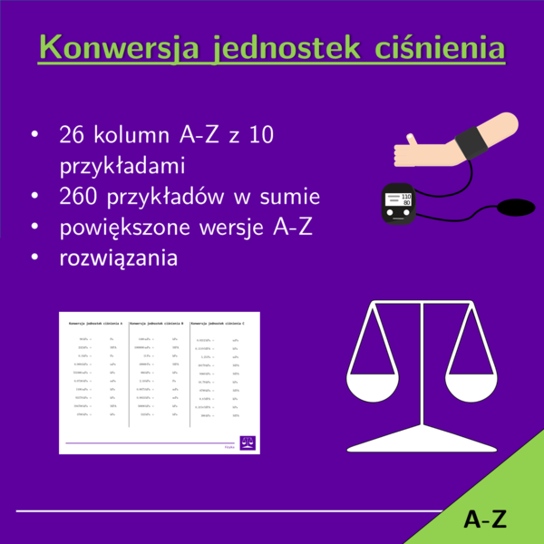 Konwersja jednostek ciśnienia | matematyka | 26 kolumn