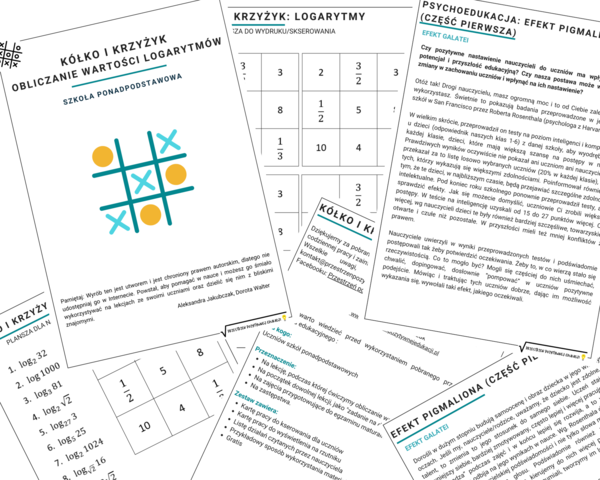 Logarytmy - Obliczanie wartości logarytmów - kółko i krzyżyk
