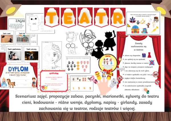 W teatrze, teatr, teatralne rekwizyty,