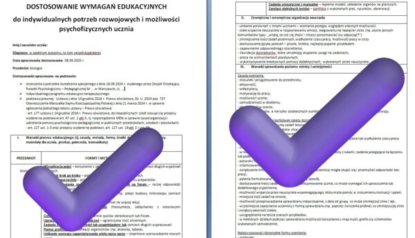 Dostosowania dla ucznia z autyzmem / zespołem Aspergera – biologia klasa 5